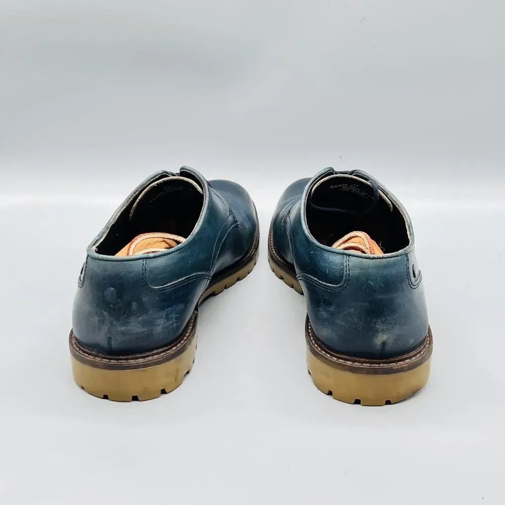 Base London Shoes Mens 11 Blue Leather Bunker Casual Sneakers Comfort Walking